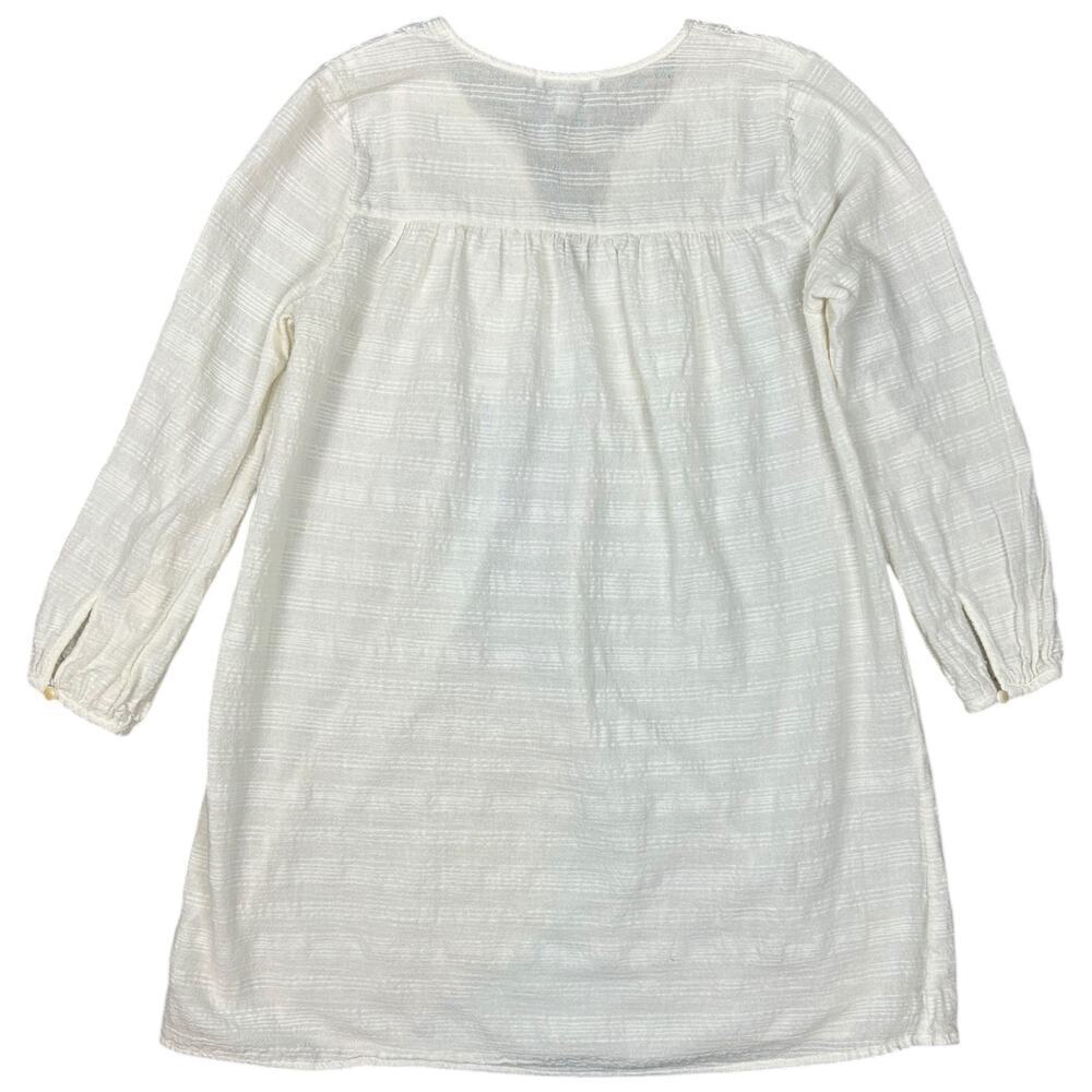 J. Crew Tunic Top White Embroidered Boho Blouse 3/4 Sleeve Lightweight size XS - Picture 3 of 8